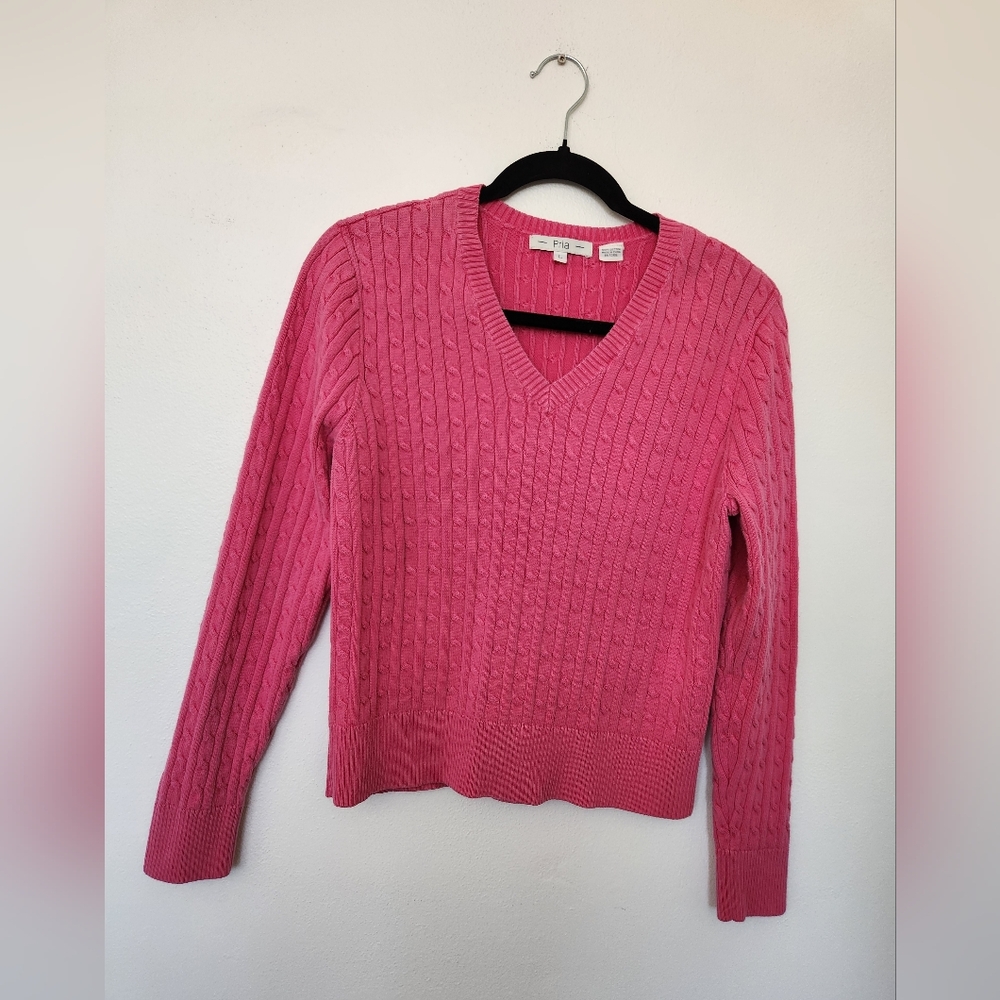 Cotton Cableknit Sweater Large